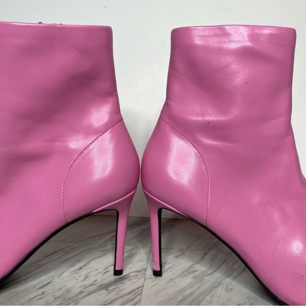 Jeffrey Campbell Nixie Pink Faux Leather Pointed Toe Bootie 8 1/2 - Picture 9 of 16